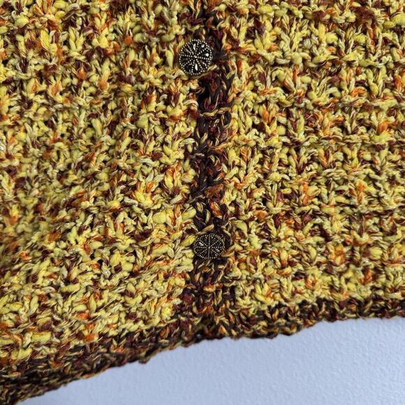 Unbranded Chunky‎ Sweater Womens Medium* Yellow Knit Cardigan Boho Hippie Artsy - Picture 4 of 16